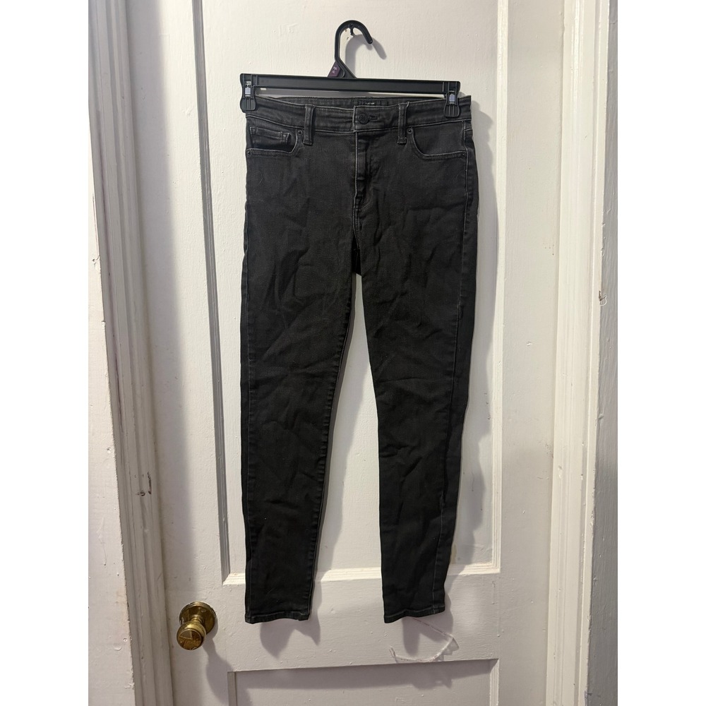 Lucky Brand Ava Super Skinny Black Jeans Womens 2/26 Mid Rise Stretch Denim